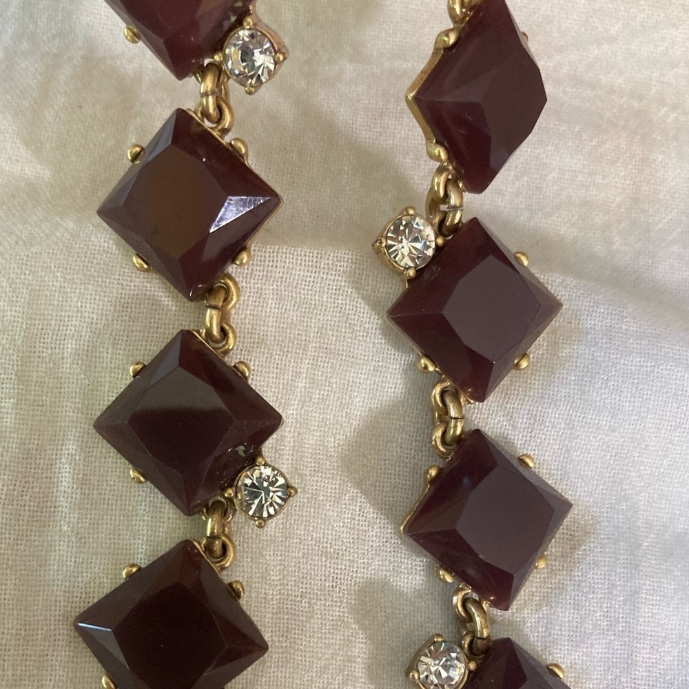 J. Crew Burgundy and Gold Necklace